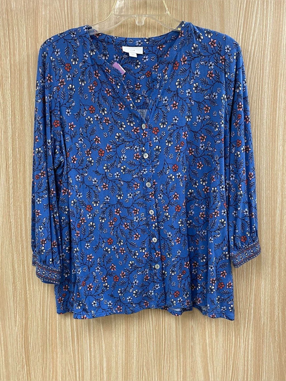 J. Jill blue floral top size medium
